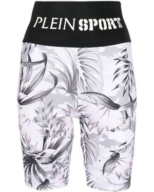 Philipp Plein フローラル ロゴ ショートパンツ - ブラック