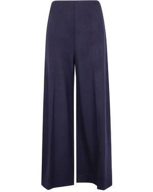 Harris Wharf London Wide-Leg Wool Trousers - Blue