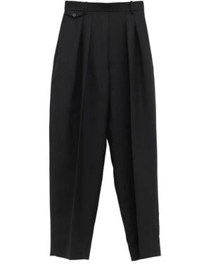 KHAITE Dugan Button Pleated Trousers - Black