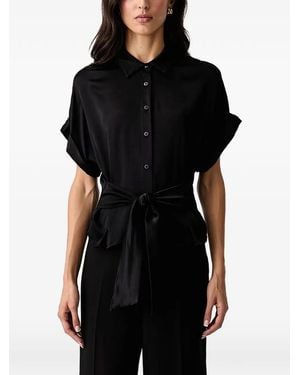 Guess Belted Short-Sleeve Shirt - Black