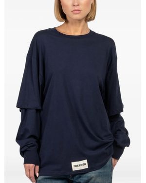 FREEDÉR Double-Layered Long-Sleeve Top - Blue