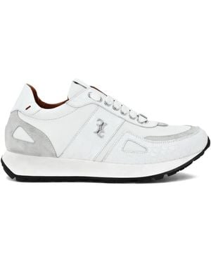 Billionaire Panelled Leather Trainers - White