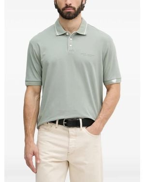 ARMANI EXCHANGE Logo-Embroidered Tipped Polo Shirt - Grey