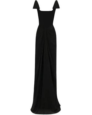 Gemy Maalouf Squared-Neckline Corset Maxi Dress - Black