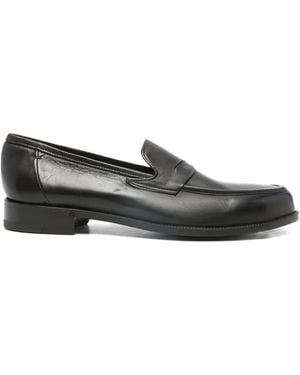 Lardini Leather Flat Loafers - Grey