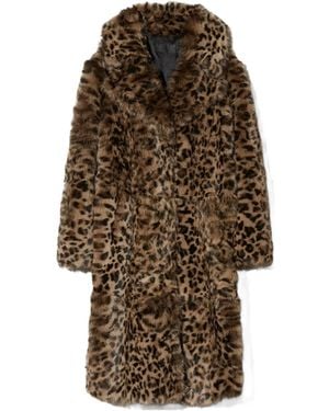 Nili Lotan Leopard-Print Fur Coat - Brown