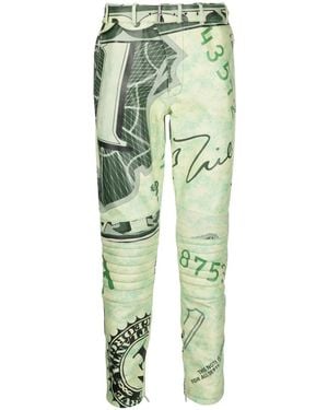 Moschino Leather Straight-Leg Pants - Green