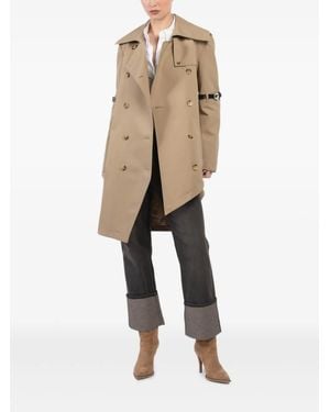 Coperni Asymmetric Double-Breasted Trench Coat - Natural