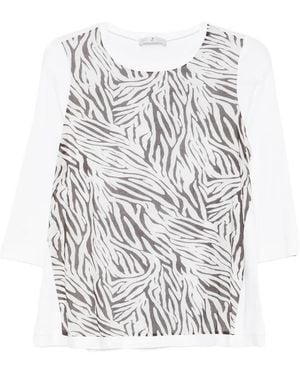 Whyci Camiseta Con Motivo De Cebra - Blanco