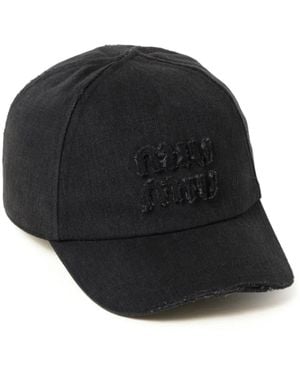 Miu Miu Denim Baseball Cap - Black