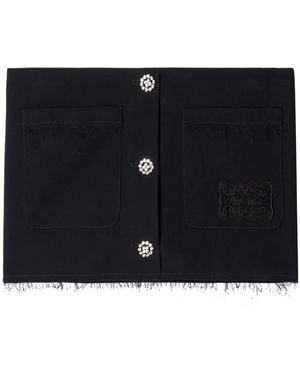 Off-White c/o Virgil Abloh Logo-Embroidered Mini Skirt - Black