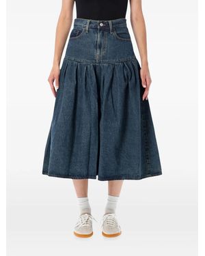 Levi's Yoked Midirock Aus Denim Mit Falten - Blau