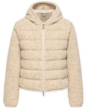 Moncler Quilted Hooded Jacket - Natural