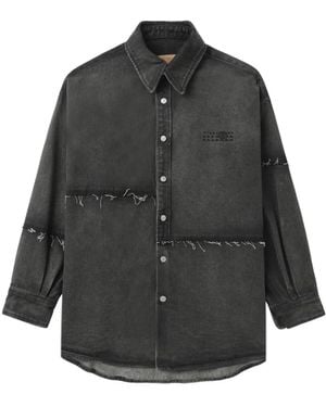 MM6 by Maison Margiela Numbers-Embroidered Shirt - Grey