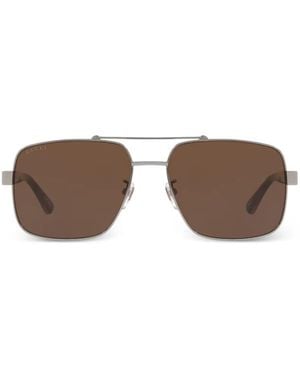 Gucci Bee-Detail Pilot Sunglasses - Brown