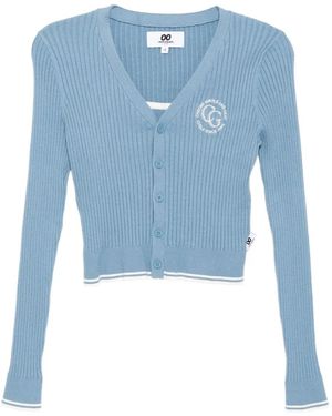 Chocoolate Conjunto De Cárdigan Y Top Con Logo Bordado - Azul