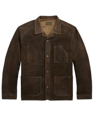 RRL Suede Shirt Jacket - Brown