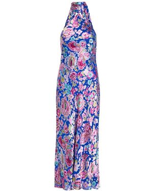 RIXO London Robe Hayley À Fleurs - Violet