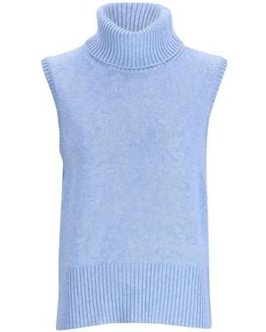 Veronica Beard Mazzy Roll-Neck Cashmere Sweater - Blue