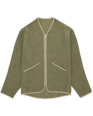 Fortela Contrast-Trim Wool Jacket - Green