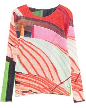 Pleats Please Issey Miyake Pleated T-Shirt - Red