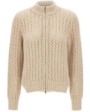 Eleventy Cardigan Con Paillettes - Neutro