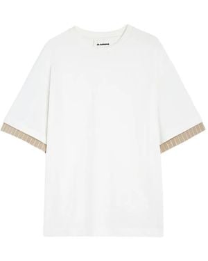 Jil Sander Striped Double-Layer T-Shirt - White