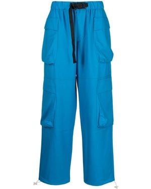 Bonsai Buckle-Fastening Belted Cargo Trousers - Blue