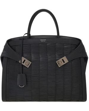 Ferragamo Hug Briefcase (S) - Black