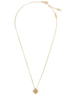 COACH Heart Logo Pendant Necklace - White
