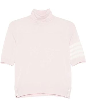 Thom Browne Fine Merino Wool 4-Bar Turtleneck - Pink