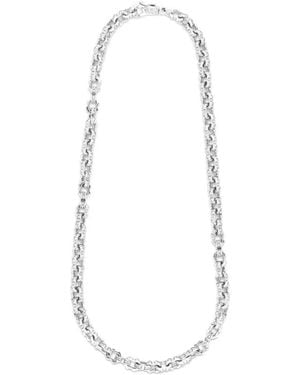 Emanuele Bicocchi Pyramid-Stud Anchor-Chain Necklace - White