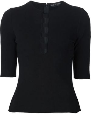 David Koma Cut Out Panel Top - Black