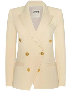 L'Agence Kyomi Double-Breasted Blazer - Natural