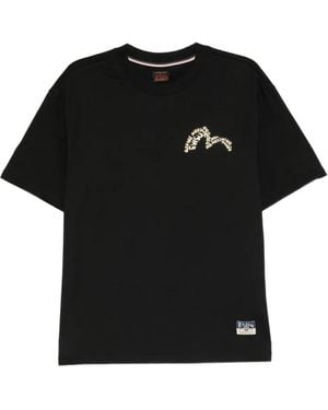 Evisu Seagull Puff Printed T-Shirt - Black