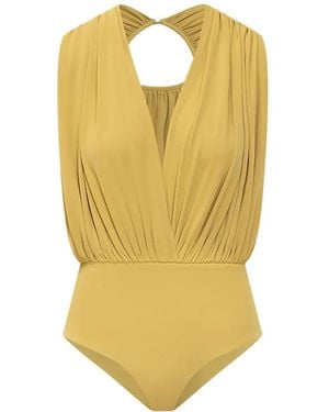 Des Phemmes Top Estilo Capa - Amarillo