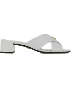 Prada Mules À Brides Croisées - Blanc