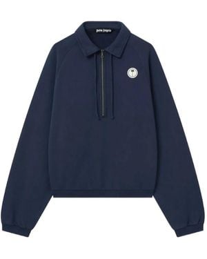 Palm Angels Poloshirt Mit Logo-Patch - Blau