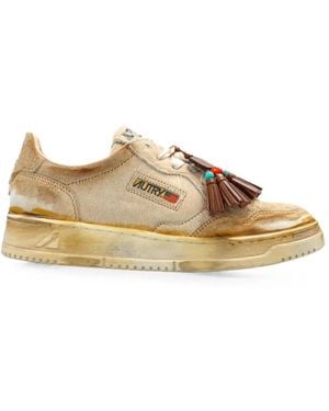Autry Medalist Tassel-Detail Trainers - Natural