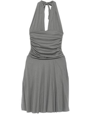 GIMAGUAS Halter-Neck Gathered Mini Dress - Grey