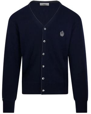 DUNST Cardigan Con Ricamo - Blu