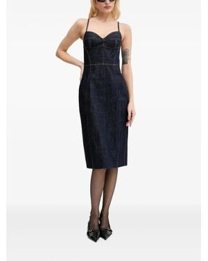 Miss Sixty Denim Midi Dress - Blue
