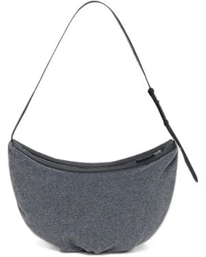 VEE COLLECTIVE Essence Wool Halbmondförmige Schultertasche - Blau