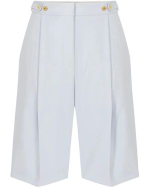 Elisabetta Franchi Plissierte High-Waist-Shorts - Weiß