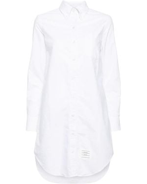Thom Browne ロゴパッチ シャツドレス - ホワイト