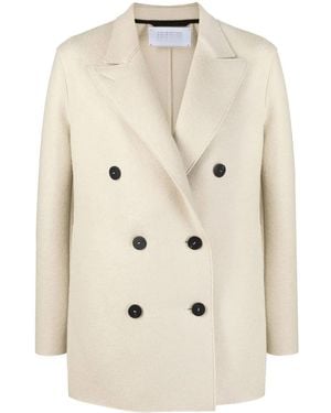 Harris Wharf London Peak Lapels Double-Breasted Blazer - Natural