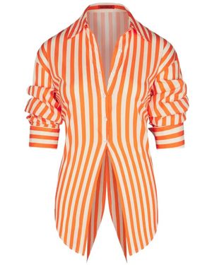 Simon Miller Loch Stripe-Print Cotton Shirt - Orange