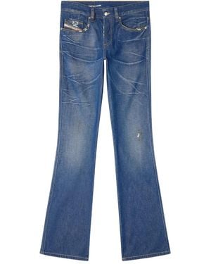 DIESEL Embroidered Bootcut Jeans - Blue