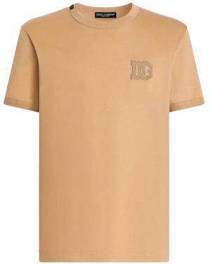 Dolce & Gabbana T-Shirt mit Patch - Natur