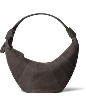 Lemaire Fortune Croissant Topstitched Bag - Grey